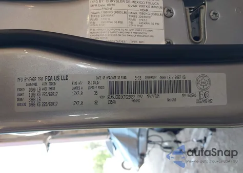 2019 Jeep Compass North из США, поврежденный, VIN 3C4NJDBB1KT622637